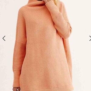Free People Ottoman Slouchy Tunic Sweater | Electric Tangerine | Size M